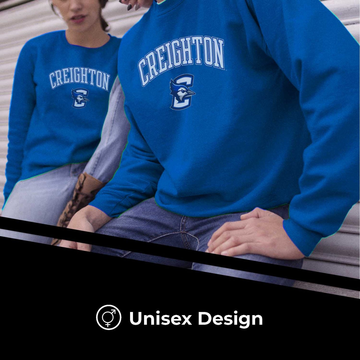 Creighton Bluejays Adult Arch & Logo Soft Style Gameday Crewneck Sweatshirt - Royal