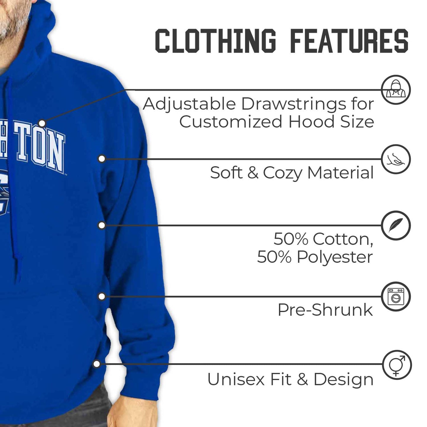 Creighton Bluejays Adult Arch & Logo Soft Style Gameday Hooded Sweatshirt - Royal