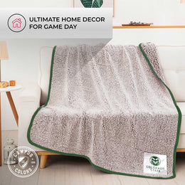 Colorado State Rams NCAA Silk Sherpa College Throw Blanket - Kelly Green