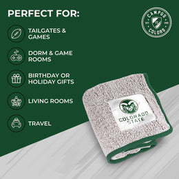 Colorado State Rams NCAA Silk Sherpa College Throw Blanket - Kelly Green