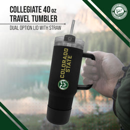 Colorado State Rams College & University 40 oz Travel Tumbler With Handle - Black