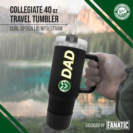 Colorado State Rams Collegiate 40oz Stainless Steel Travel Tumbler with Handle for Dad - Black