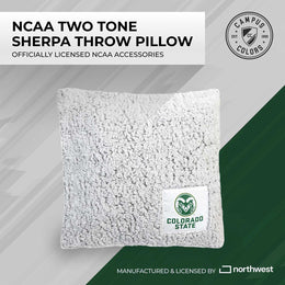 Colorado State Rams Two Tone Sherpa Throw Pillow - Team Color
