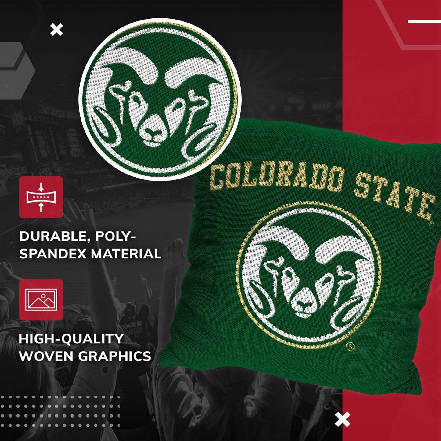 Colorado State Rams NCAA Decorative Pillow - Green