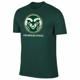 Colorado State Rams Adult MVP Heathered Cotton Blend T-Shirt - Green