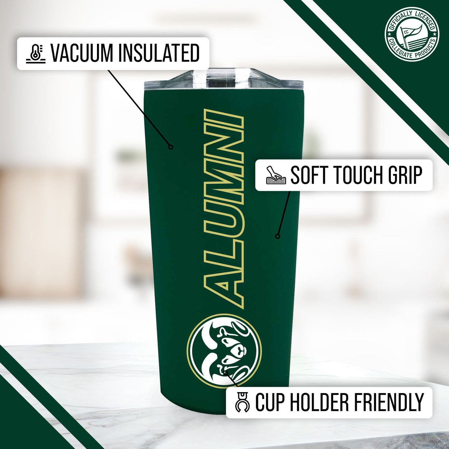 Colorado State Rams NCAA Stainless Steel Travel Tumbler for Alumni - Green
