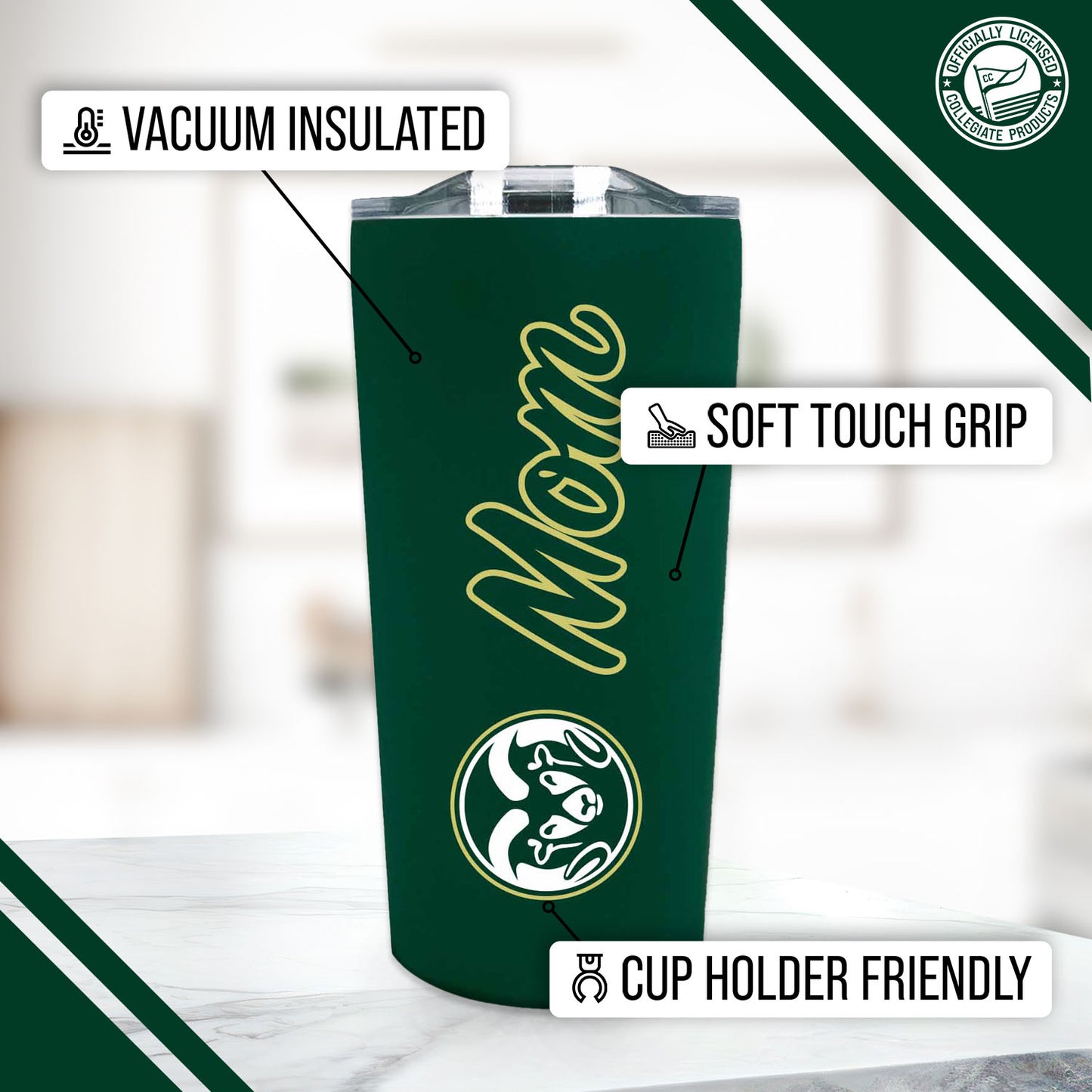 Colorado State Rams NCAA Stainless Steel Travel Tumbler for Mom - Green