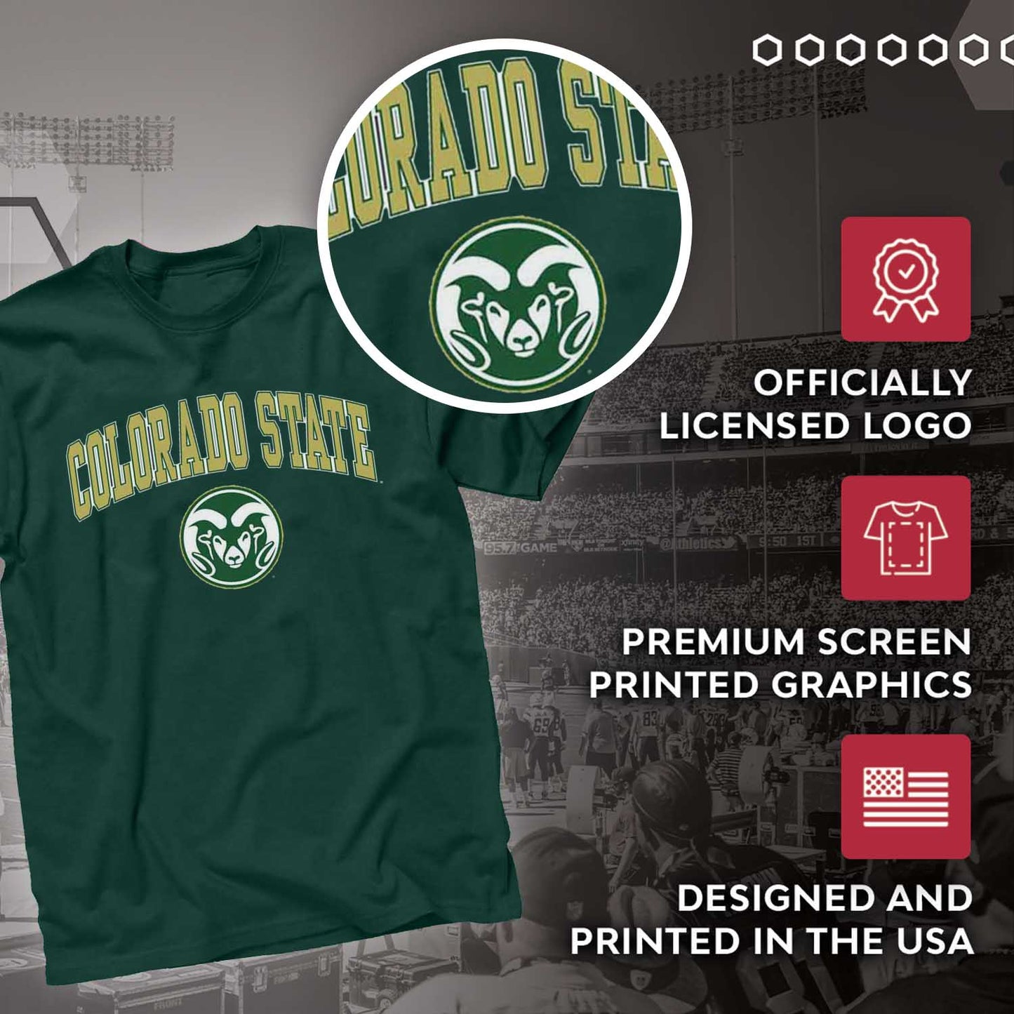 Colorado State Rams NCAA Adult Gameday Cotton T-Shirt - Green