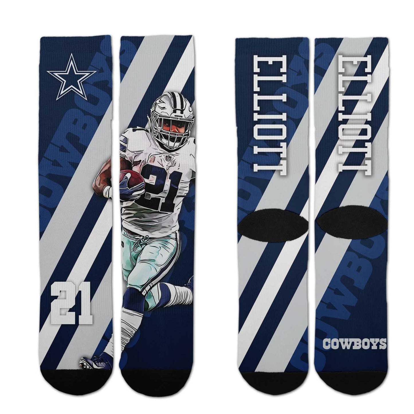 Dallas Cowboys NFL Youth Player Stripe Sock - Navy