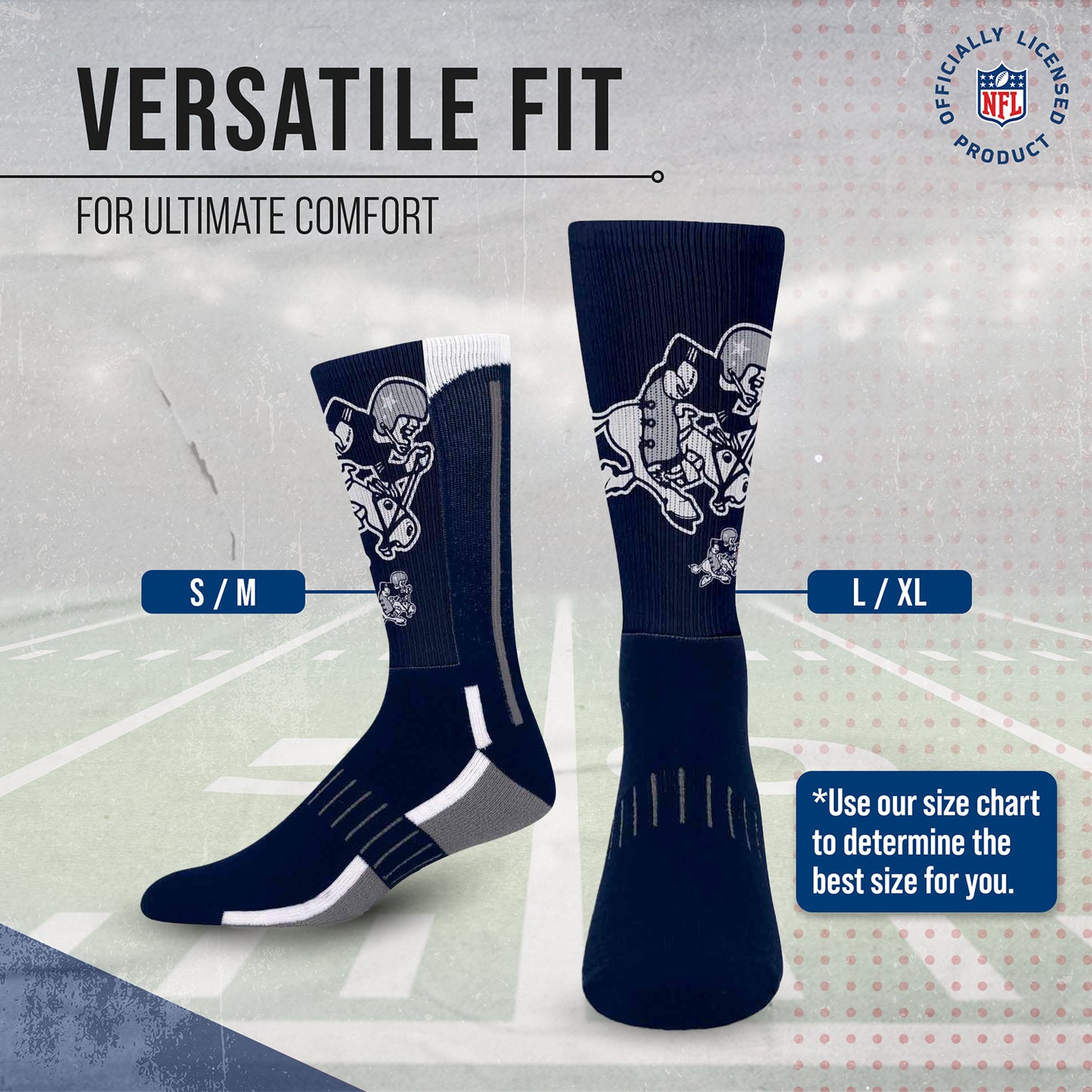 Dallas Cowboys NFL V Curve  Socks - Team Color