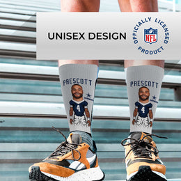 Dallas Cowboys NFL Adult V Curve MVP Player Crew Socks - Sport Gray #4