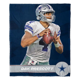 Dallas Cowboys Northwest NFL Hi-Def Dak Prescott Silk Blanket - NAVY #4
