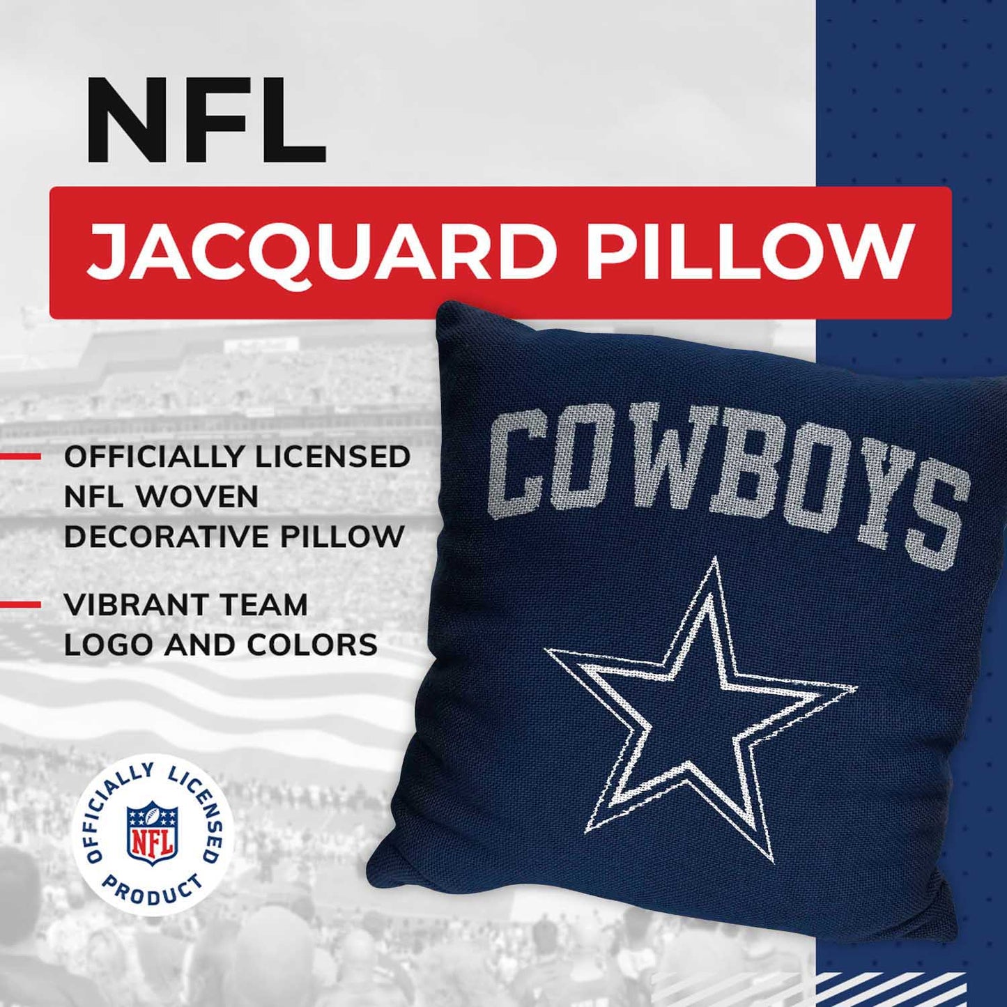 Dallas Cowboys NFL Decorative Football Throw Pillow - Navy