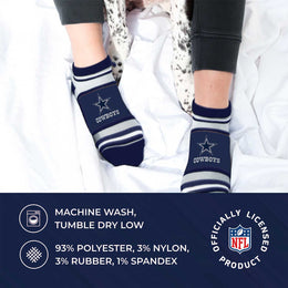 Dallas Cowboys NFL Adult Marquis Addition No Show Socks - Navy