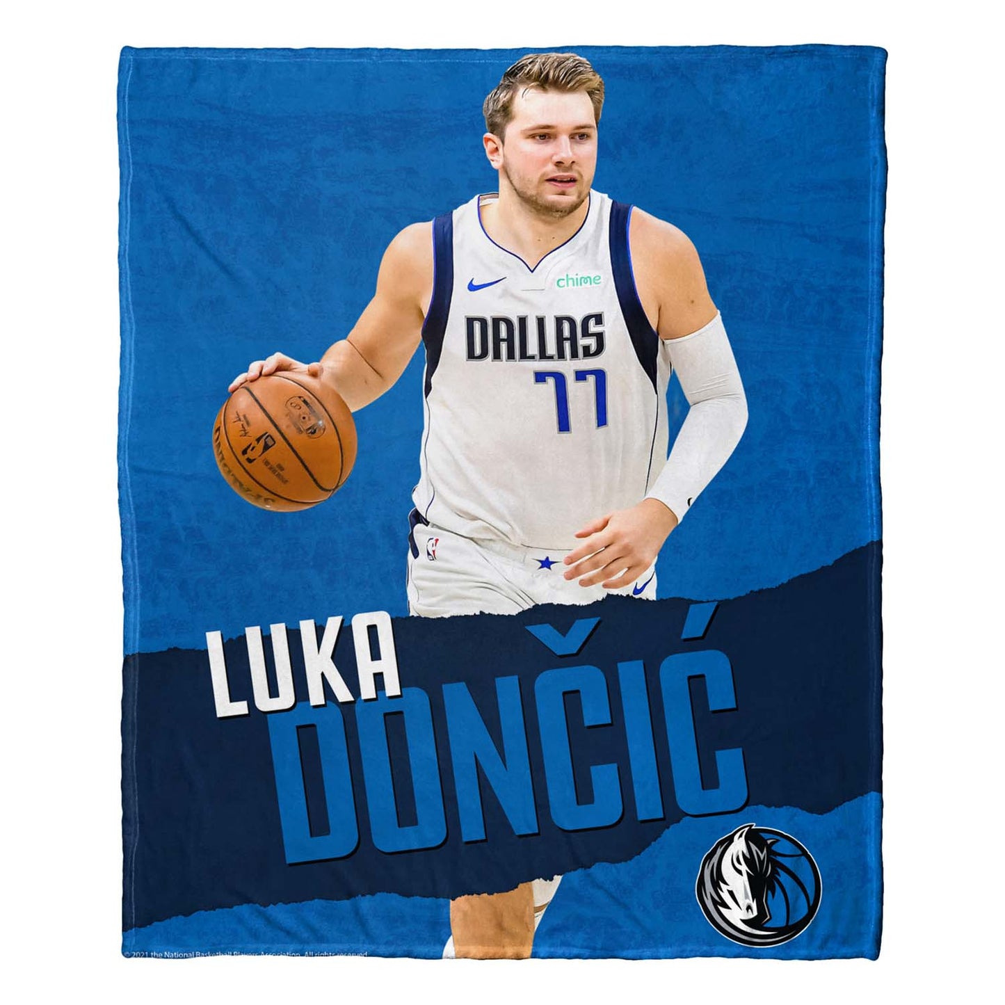 Dallas Mavericks NBA Hi-Def Luka Don?i? Silk Blanket - White