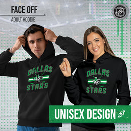 Dallas Stars Adult NHL Face Off Hockey Fleece Hooded Sweatshirt - Black