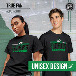 Dallas Stars Adult NHL Heather Charcoal True Fan Hockey T-Shirt - Charcoal