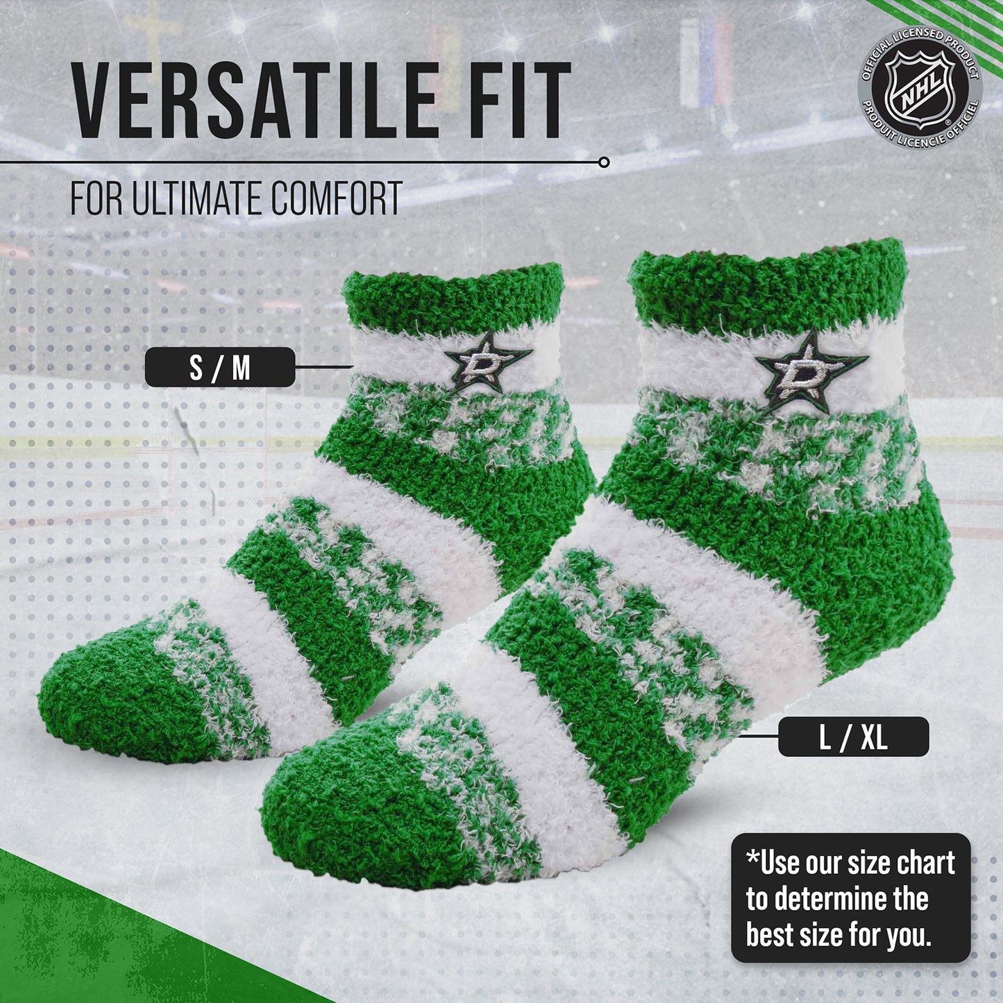 Dallas Stars NHL Unisex Cozy Sleep Socks - Green