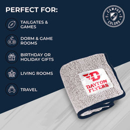 Dayton Flyers NCAA Silk Sherpa College Throw Blanket - Navy