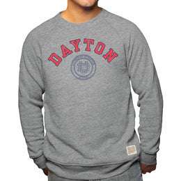 Dayton Flyers College Gray University Seal Crewneck Sweatshirt - Gray