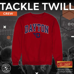 Dayton Flyers NCAA Adult Tackle Twill Crewneck Sweatshirt - Red