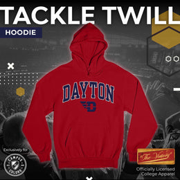 Dayton Flyers NCAA Adult Tackle Twill Hooded Sweatshirt - Red