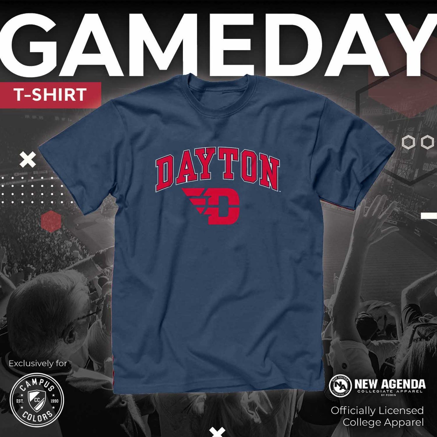 Dayton Flyers NCAA Adult Gameday Cotton T-Shirt - Navy