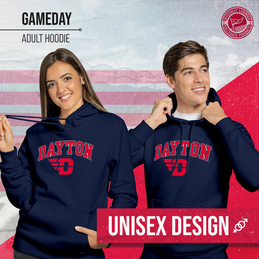 Dayton Flyers Adult Arch & Logo Soft Style Gameday Hooded Sweatshirt - Navy