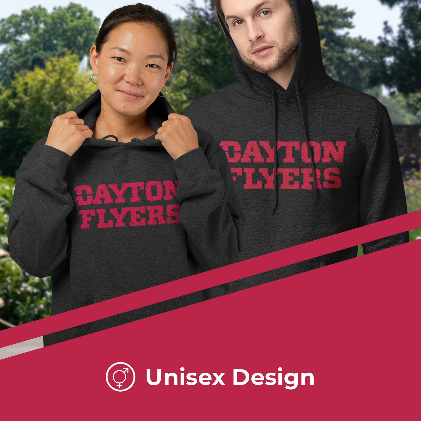 Dayton Flyers NCAA Adult Cotton Blend Charcoal Hooded Sweatshirt - Charcoal