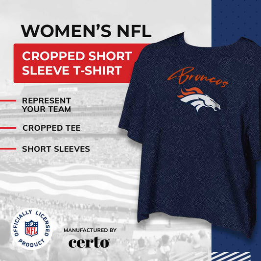 Denver Broncos NFL Women's Crop Top - Navy