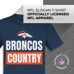Denver Broncos NFL Adult Team Slogan Unisex T-Shirt - Navy
