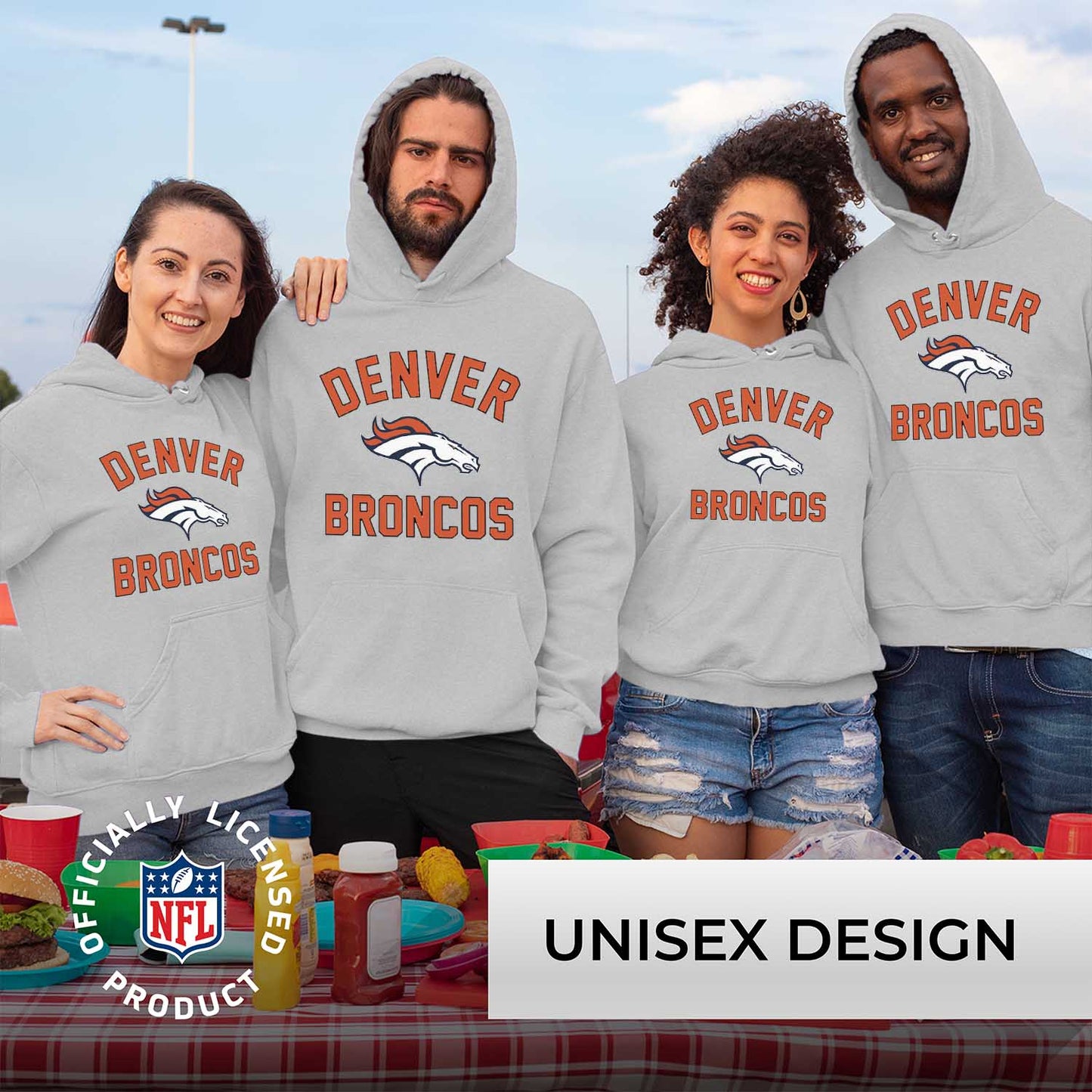 Denver Broncos NFL Adult Gameday Hooded Sweatshirt - Sport Gray