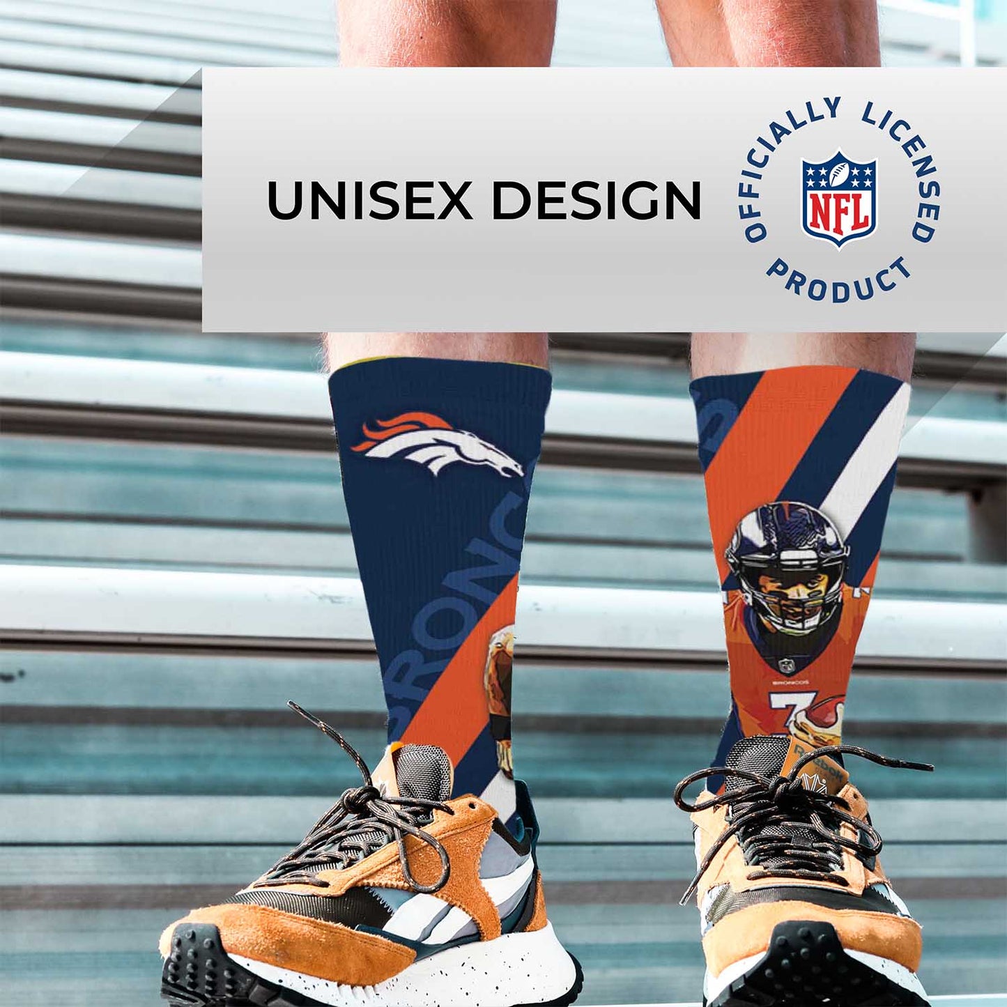 Denver Broncos NFL Youth Player Stripe Sock - Navy