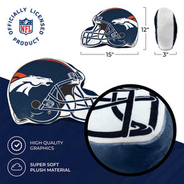 Denver Broncos NFL Helmet Football Super Soft Plush Pillow - Orange