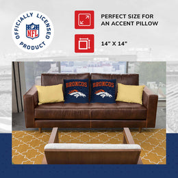 Denver Broncos NFL Decorative Football Throw Pillow - Navy