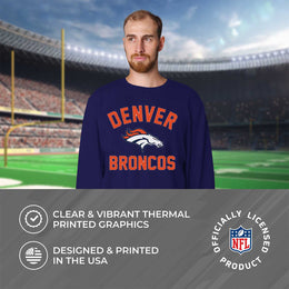 Denver Broncos NFL Adult Gameday Football Crewneck Sweatshirt - Navy