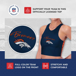 Denver Broncos NFL Women's Sports Bra Activewear - Navy