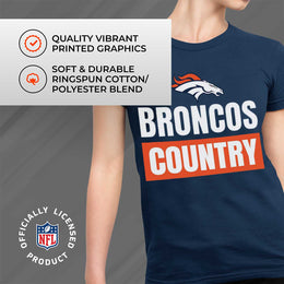 Denver Broncos NFL Womens Plus Size Team Slogan Short Sleeve T-Shirt - Navy