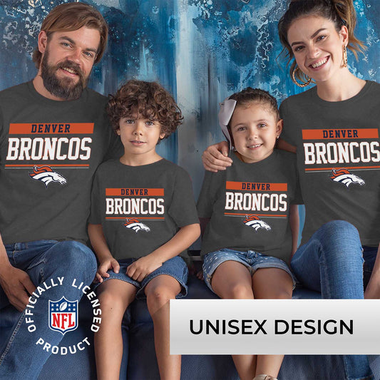 Denver Broncos NFL Youth Short Sleeve Charcoal T Shirt - Charcoal
