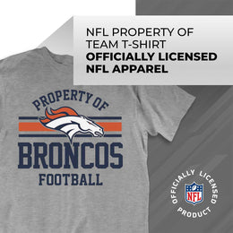 Denver Broncos NFL Adult Property Of T-Shirt - Sport Gray