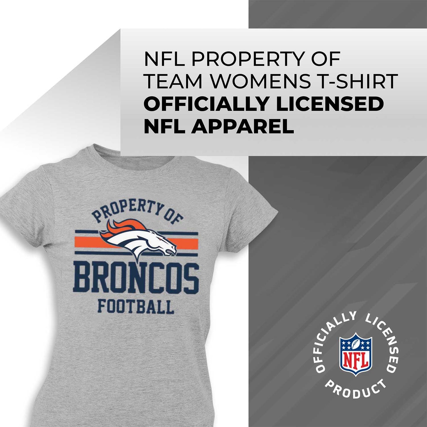 Denver Broncos NFL Women's Property Of Lightweight Plus Size T-Shirt - Sport Gray