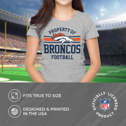 Denver Broncos NFL Womens Short Sleeve Property of Tshirt - Gray