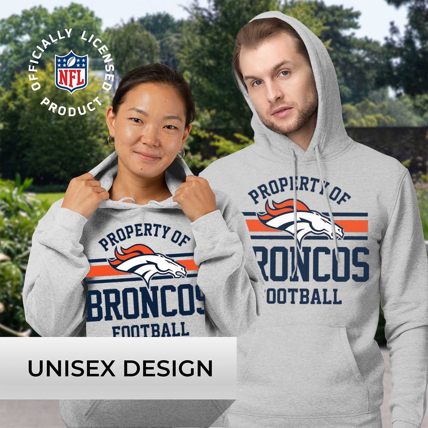 Denver Broncos NFL Adult Property Of Hooded Sweatshirt - Sport Gray