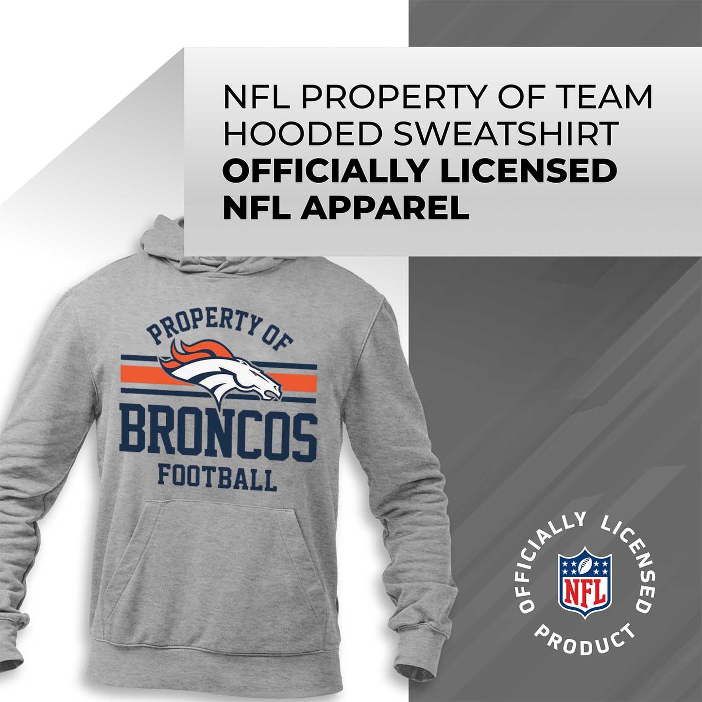Denver Broncos NFL Adult Property Of Hooded Sweatshirt - Sport Gray