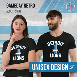 Detroit Lions NFL Adult Retro Gameday Unisex T-Shirt - Black