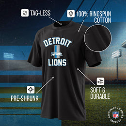 Detroit Lions NFL Adult Retro Gameday Unisex T-Shirt - Black