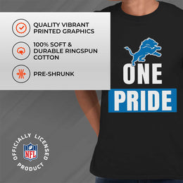 Detroit Lions NFL Adult Team Slogan Unisex T-Shirt - Black