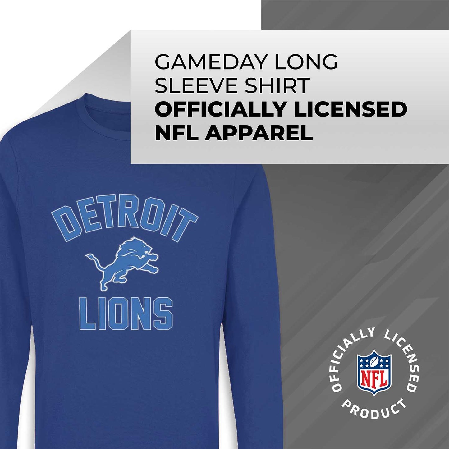 Detroit Lions NFL Gameday Adult Long Sleeve Shirt - Royal