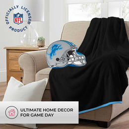 Detroit Lions NFL Helmet Football Super Soft Plush Pillow - Blue
