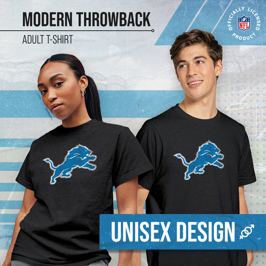 Detroit Lions NFL Modern Throwback T-shirt - Black Heather